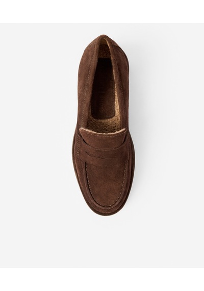 Yargıcı Kürklü Süet Loafer 26kkay4045x 003 Kahverengi