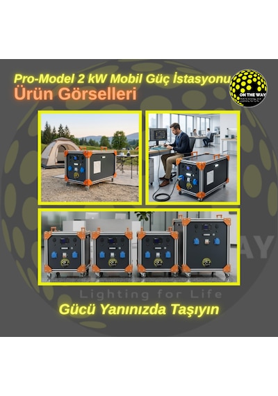 Otw Pro-model 2000w Mobil Güç İstasyonu Lifepo4 Bataryalı Şebeke Şarjlı
