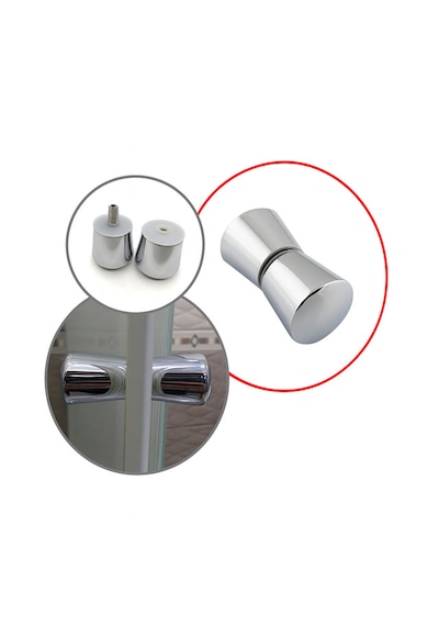 Ayrıntıshop Duşakabin Cam Kapı Kırılmaz Metal Krom Kaplamalı Kulplar 1. Kalite Krom