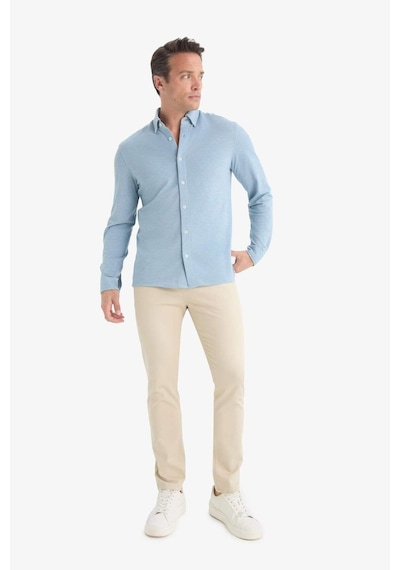 Defacto Slim Fit Dar Kesim Dar Paça Dokulu Pantolon E7959ax25aubg359 Bej