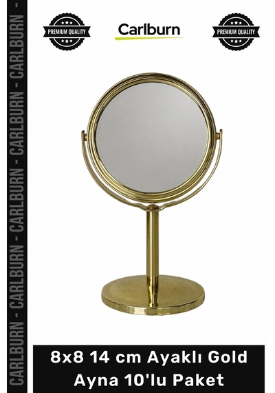 Özel Üretim Hediyelik Nişan Nikah Bebek Mevlüt Sünnet Şık 8x8 14 Cm Ayaklı Gold Ayna 10'lu Paket