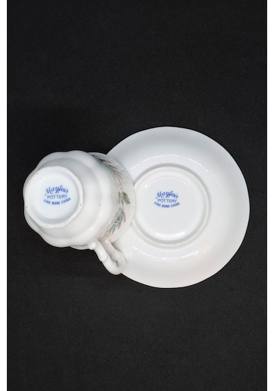 Mayfair Pottery Vintage Duble Kahve Fincanı 2 Parça 160 Ml Mavi-beyaz