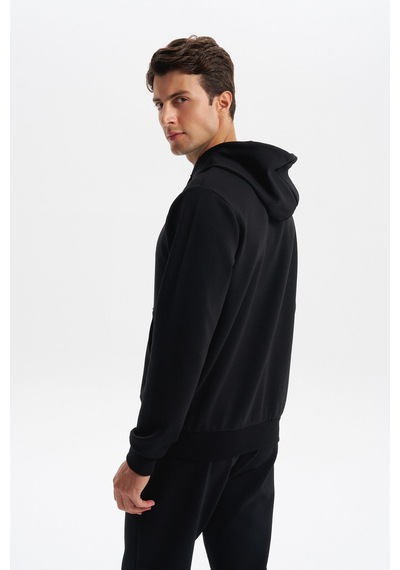 AR-MA Arma Erkek Slim Fit Baskılı Kapüşonlu Kanguru Cepli Interlok Sweatshirt %80 Pamuk %14 Polyester %6 Elastane K30254685202 Siyah