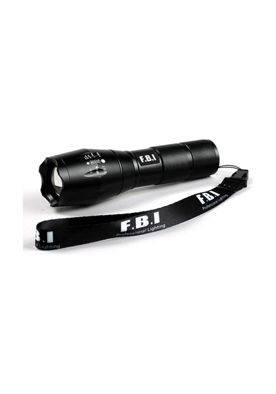 F.B.I F T3 Zoomlu Şarjlı El Feneri 300-400 Mt Işık Siyah