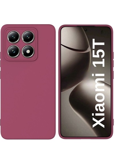 Xiaomi 15t Uyumlu Silikon Kılıf - Kamera Korumalı Esnek Pastel Renk Kapak - Bordo Bordo