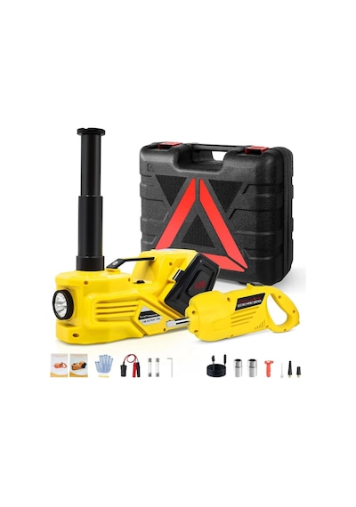 Auhma Ahj-01 5 Ton Elektrikli Hidrolik Kriko Seti - Hava Pompası 4'ü 1 Arada Araba Tamir Kiti