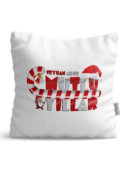 Kişiye Özel Mutlu Yıllar Saten Yastık - 5