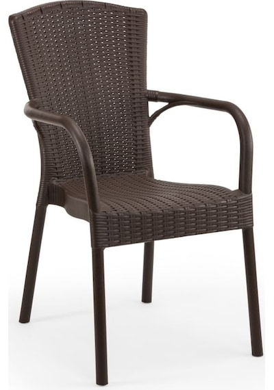 Bintaşmobilya Rattan Plastik Wenge Bahçe Masa Sandalye Takımı Venge