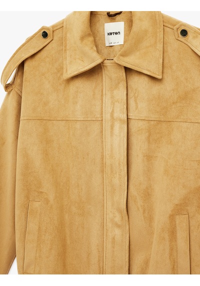 Koton Apolet Detaylı Cepli Fermuarlı Uzun Kollu Oversize Suni Süet Ceket Bej 6sak20027ew Ekru Koton Apolet Detaylı Cepli Fermuarlı Uzun Kollu Oversize Suni Süet Ceket Bej 6sak20027ew Ekru
