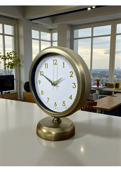 Vintage Luxury 25 X 20 Cm Eskitme Metal Masa Saati Çok Renkli