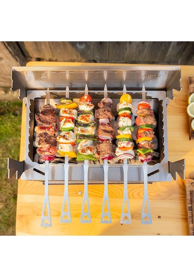 Mangal Şişleri Ve Tutucu Set 10 Parça Fennek 2.0 İçin Paslanmaz Çelik Mangal Aksesuarı Almanya'da Üretilmiştir
