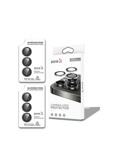 Vendas Samsung Galaxy Uyumlu Z Fold 8 Ultra Zore Cl-12 Premium Safir Parmak İzi Bırakmayan Anti-reflective Kamera Lens Koruyucu 2 Adet Siyah