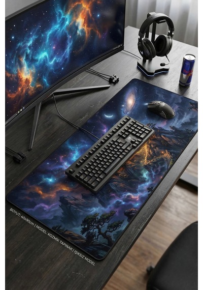 Sonictouch Kozmik Çin Tapınağı Dikişsiz Pürüzsüz Sıvı Geçirmez Xxl Gamer Klavye Mousepad 40x90cm