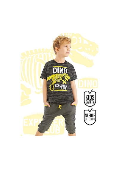 Dino Explorer Erkek Çocuk T-shirt Kapri Şort Takım