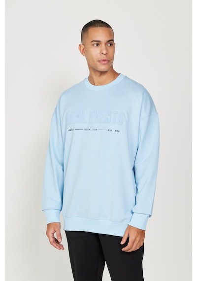 AC&Co / Altınyıldız Classics Erkek Mavı Oversize Bol Kesim Bisiklet Yaka Pamuklu Sweatshirt Mavi AC&Co / Altınyıldız Classics Erkek Mavı Oversize Bol Kesim Bisiklet Yaka Pamuklu Sweatshirt Mavi