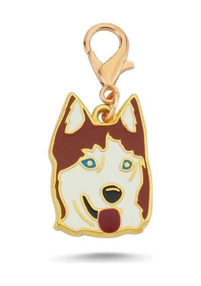 Husky Kızıl Beyaz Mineli Tasma Aksesuarı Renkli