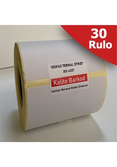 100X140 Termal Etiket 30 Rulo Barkod Etiket Kalite Barkod
