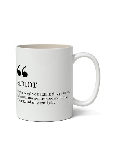Amor Kelime Anlamı Baskılı Kupa Bardak Baskılı Kahve Kupa Bardak