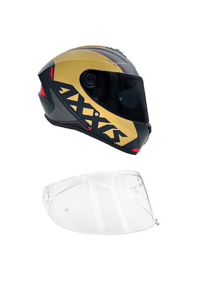Axxis Draken S Kask Mat Gold - Siyah