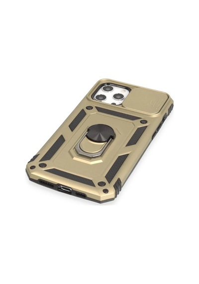 Apple Uyumlu  iPhone 12 Pro Max Kılıf Pars Lens Yüzüklü Silikon - Gold 0.2M-Çok Renkli