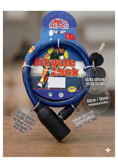 Bisiklet Kilidi 10 Mm 65 Cm Bisiklet Aksesuarı Çok Renkli