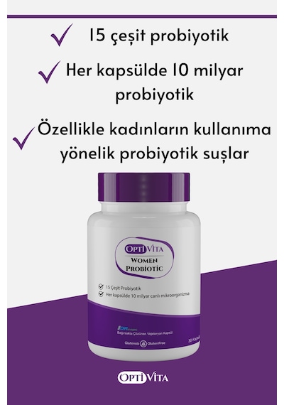 Optivita Kadınlar İçin Probiyotik Mikroorganizma İçeren Takviye Edici Gıda 30 Kapsül