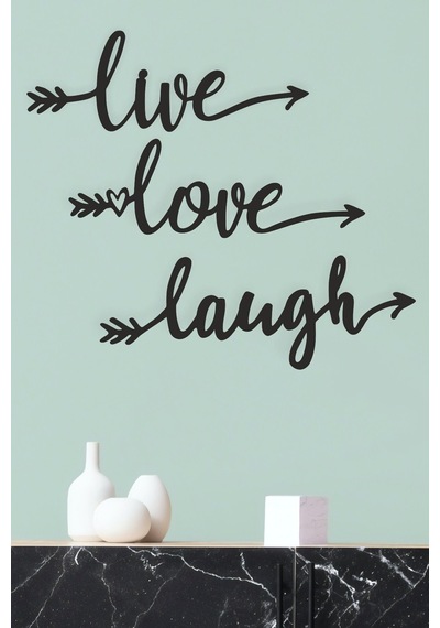 "live Love Laugh" Duvar Dekoru-süsü, Ahşap Dekoratif Tablo - 1