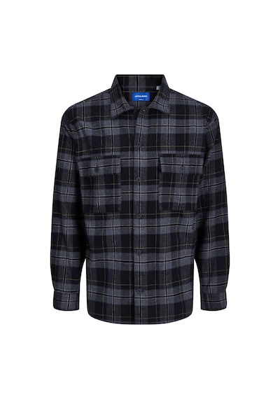 Jack & Jones Ekose Desenli Göğüs Cepli Gömlek - Blafri 12245681 Black Siyah
