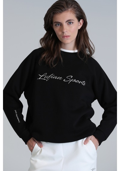 Lufian Loved Kadın Örme Sweatshırt Siyah Siyah 122030014100100 Siyah