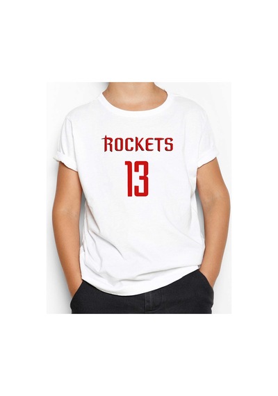 Zepplin Giyim James Harden Rockets Beyaz Çocuk Tişört Beyaz
