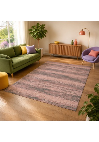 Kartela Halı Aria Halı Kaymaz Taban Makinede Yıkanabilir Halı Gül Kurusu - 80 X 120 Cm