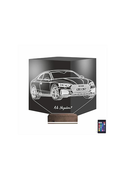 Luvivia Spor Araba Audi Kişiye Özel 3d Lamba - Masa Gece Lambası V2 Şeffaf