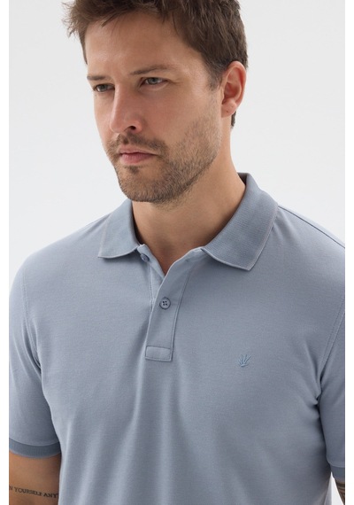 Mavi Polo Yaka Pike Kısa Kol Slim Fit %100 Pamuk Tişört 1011260171