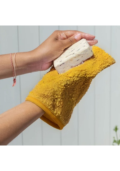 Bambu Kese Banyo Lifi Peeling Vücut Scrub Derin Temizlik Hardal