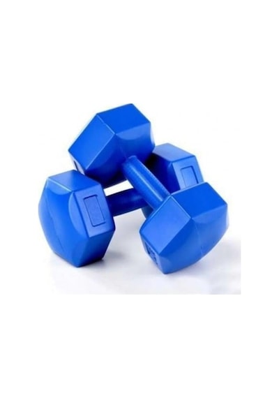Can Sport Dambıl Seti 4 Kg X 2 Adet 8 Kg Köşeli Mavi Plastik Ağırlık Seti
