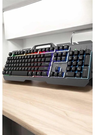 Q Klavye Rgb Işıklı Klavye Ve Mouse Seti Kablolu Mouse Hediyeliş Mh-hs1095-0723