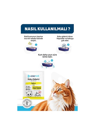 Onevet Kedi Kumu Koku Giderici Sabunlu 15 Adet 25 Gr