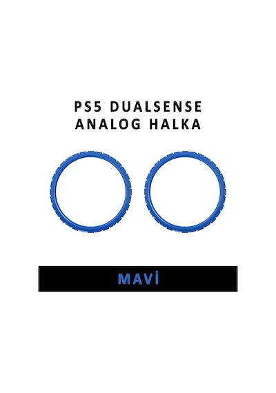 Ps5 Ring Dualsense Analog Çerçevesi Playstation 5 Kol Tamir Parçası 2 Adet Halka Mavi