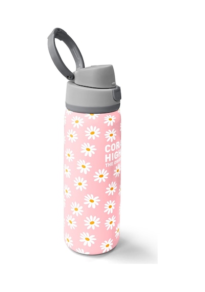 Coral High Papatya Desenli Pipetli Ve Direkt İçim Çelik Termos 800 Ml 38502 Açık Pembe