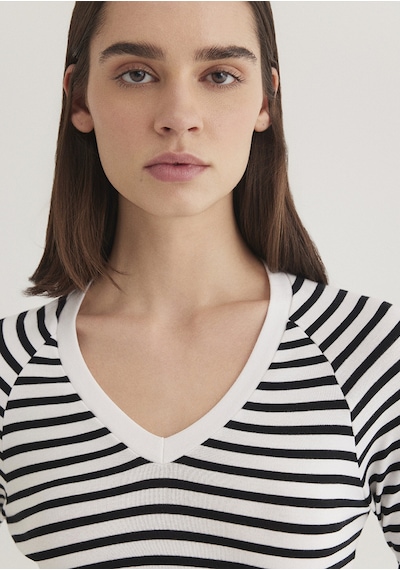 Mavi - Uzun Kollu Crop Basic Tişört 1613041-85586 Siyah