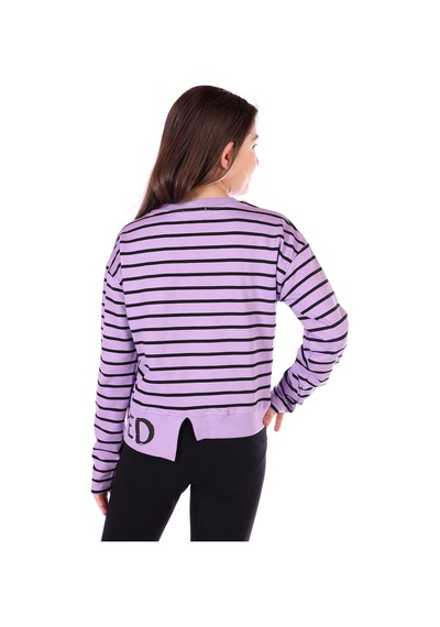 Toontoy Kız Çocuk Çizgili Striped Baskılı Sweatshirt Lila Toontoy Kız Çocuk Çizgili Striped Baskılı Sweatshirt Lila