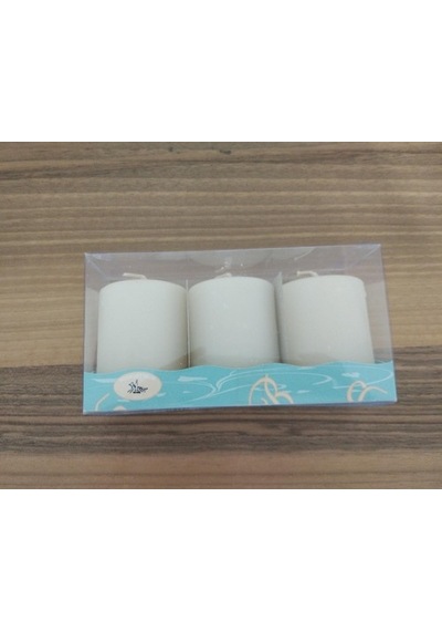 3'Lü Kokusuz Bozkurt Silindir Mum 5*7Cm Krem (350095945)