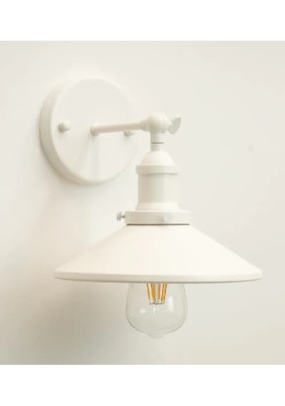 Riolight Retro,rustik 2,vintage Beyaz 1xe27 Duylu Metal Duvar Apl Beyaz