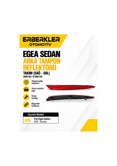 Egea Sedan Arka Tampon Reflektörü Takım 51998149 - Erb1122