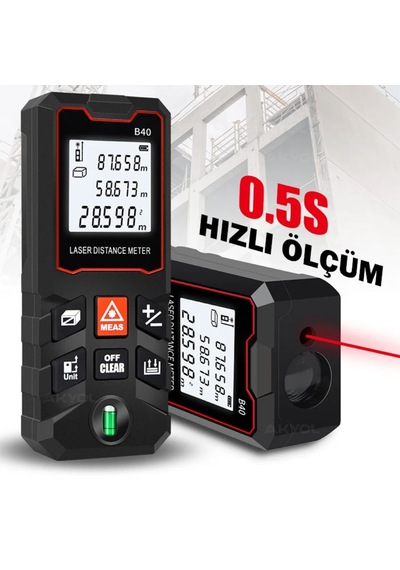 B40 Temel Seviye Lazer Mesafe Ölçer Lazermetre Hobi Ve Hafif İşler İçin