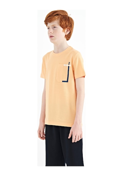 Tommylife Tommy Life Kavun İçi Cep Detaylı O Yaka Standart Kalıp Erkek Çocuk T-shirt - 11120 Sarı