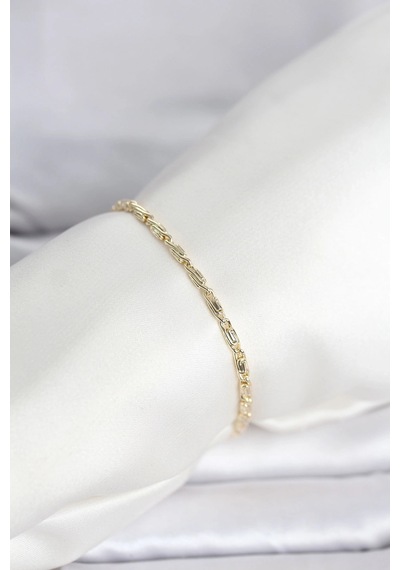Ceylan Adam Cm 14k Gold Renk Burgu Zincirli Model Kadın Bileklik Çok Renkli