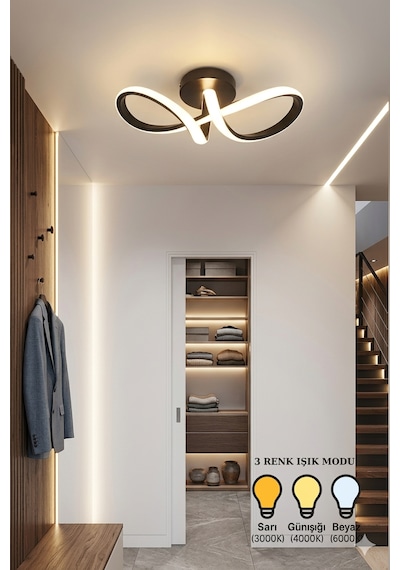Düğüm Model Siyah Led Sarkıt Avize & Şık Ve Modern Tasarımıyla Salon , Antre Ve Hol Aydınlatma