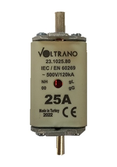 Voltrano Kale Porselen 25a 00 Boy Bıçaklı Sigorta Buşonu Nh00