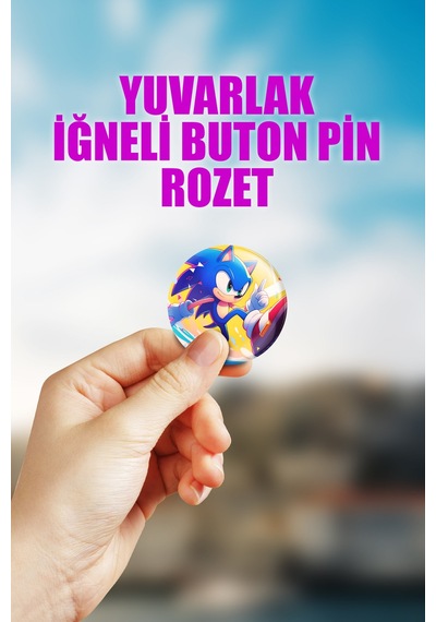 Sonic Video Oyun Çanta Süsü İğneli Buton Rozet Seti 1 Adet Tekli